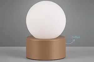 Настільна лампа Lightling Cordula сенсорна зі скляним плафоном E14 12 x 17 см Матовий чорний / Білий synthetic.ua - Фото 1