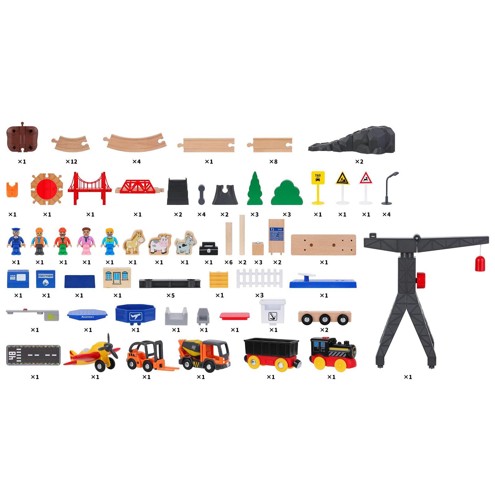 Игровой набор Mamabrum City Flight Terminal Tower Movable Crane Human Figures Railway Table, фото №6