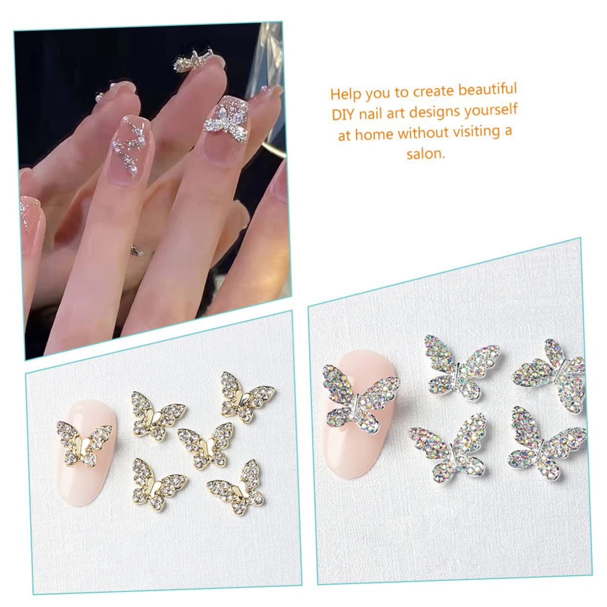 Украшения для ногтей Бабочки 22 шт., фото №8