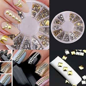 Металлические украшения для ногтей Demiawaking 3D 1200 шт, 3 типа synthetic.ua - Фото 1