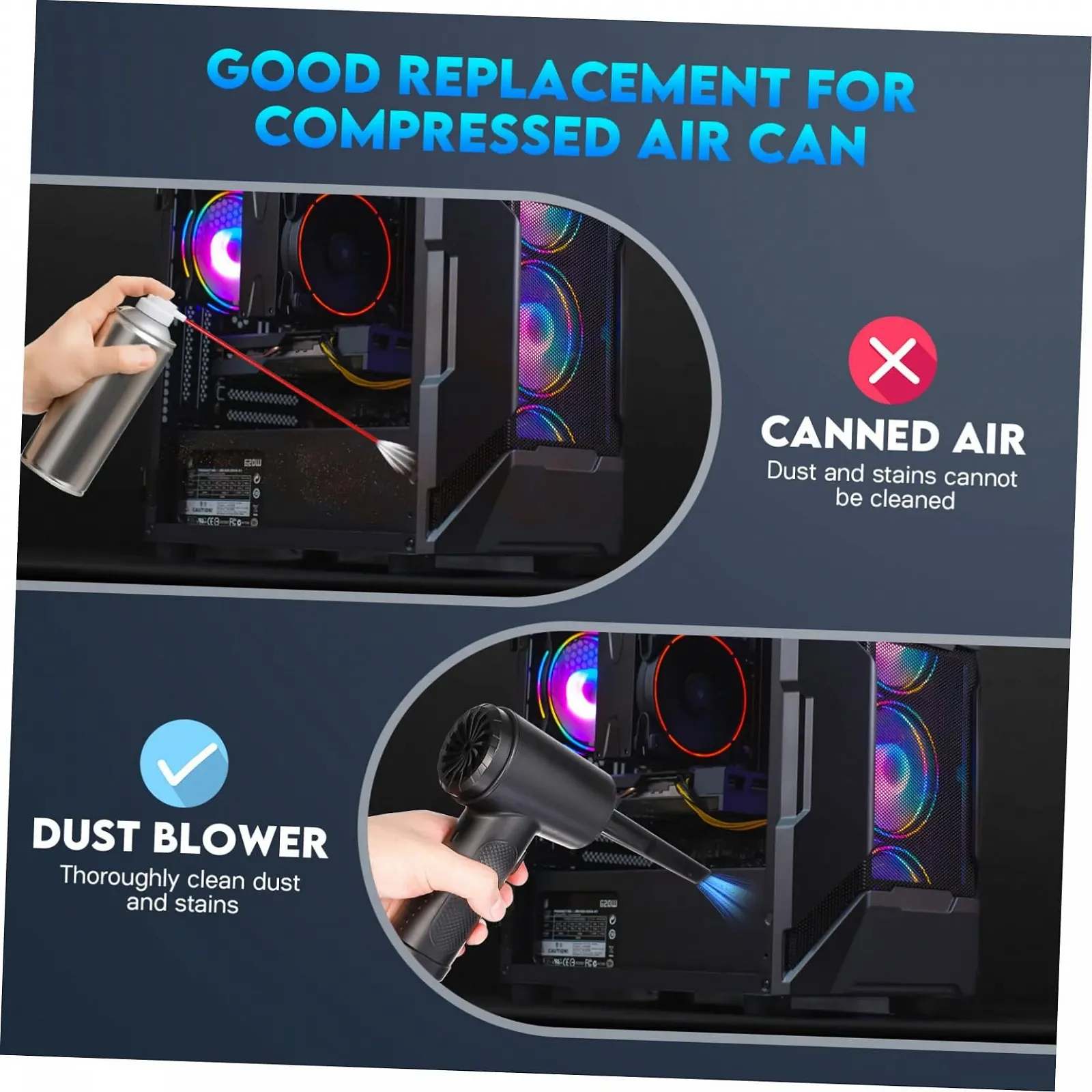 Ручной пылесос и воздуходувка HOLIDYOYO Аккумуляторный Портативный, фото №4