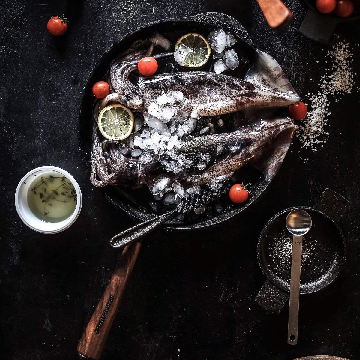 Сковорода Skeppshult 0285V с высоким бортом 28 см 5.5 см с ручкой из ореха, фото №5