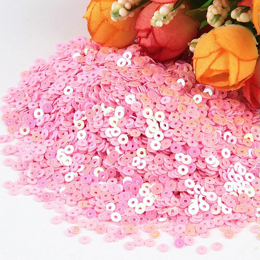 Блестки 3 мм, 4 мм, 5 мм, 6 мм AB-покрытие плоские круглые, как на изображении, 3 мм, 6000 штук, 20 грамм, фото №1