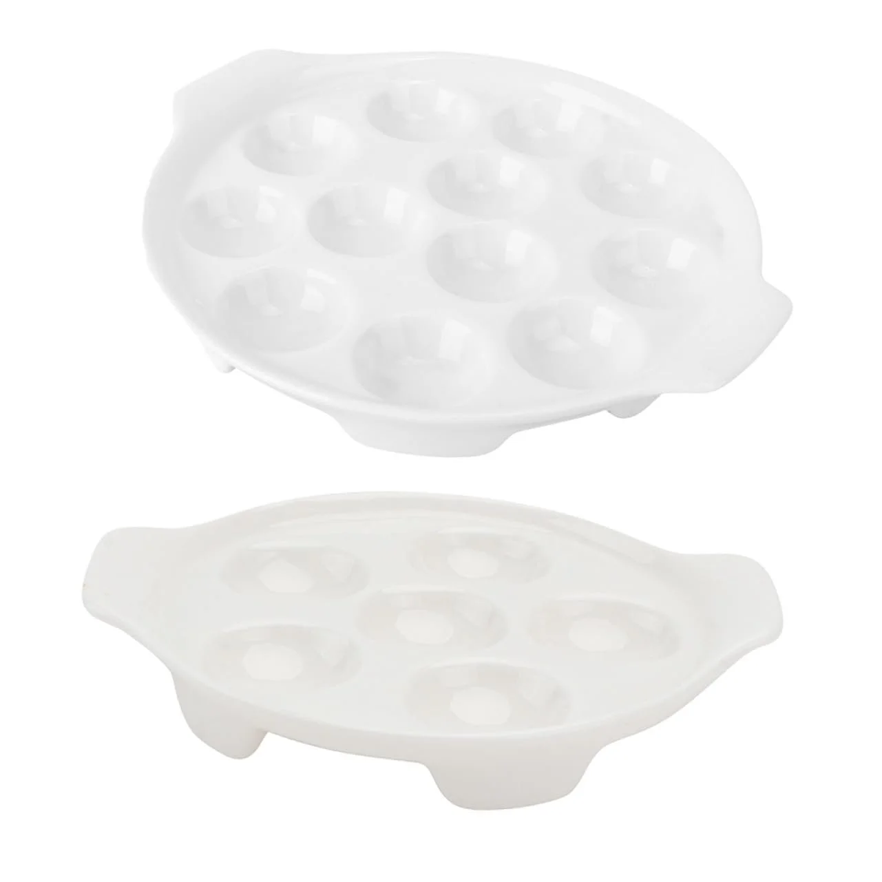 Формы для запекания улиток 2 шт керамические с ручками белые, фото №1 Формы для запекания улиток 2 шт керамические с ручками белые, фото №1