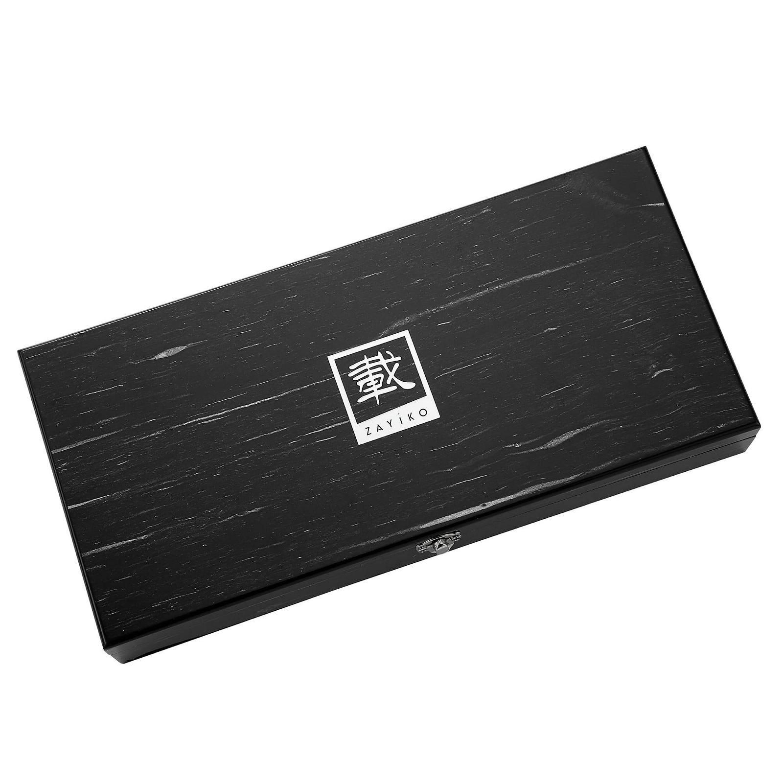 Набір ножів Zayiko Professional Series Premium 3 Damascus: ніж шеф-кухаря 20 см, ніж для м'яса 20 см, універсальний ніж 12 см, дамаська сталь, руків'я з клену, з блоком для ножів, фото №8