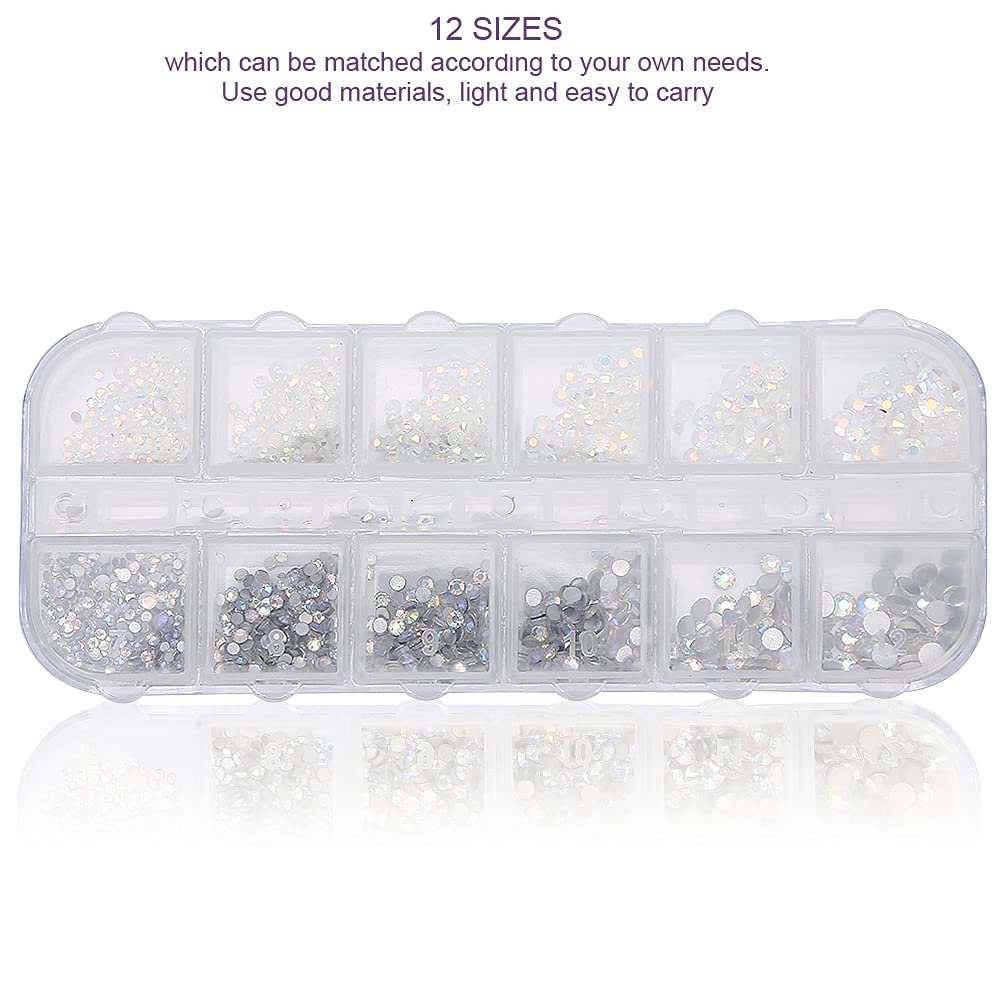 Кристалли AB для дизайна ногтей, набор для дизайна ногтей, цветное стекло с плоской задней стороной, украшение для ногтей, DIY аксессуары для ногтей, для профессиональных DIY ногтей(2#), фото №6