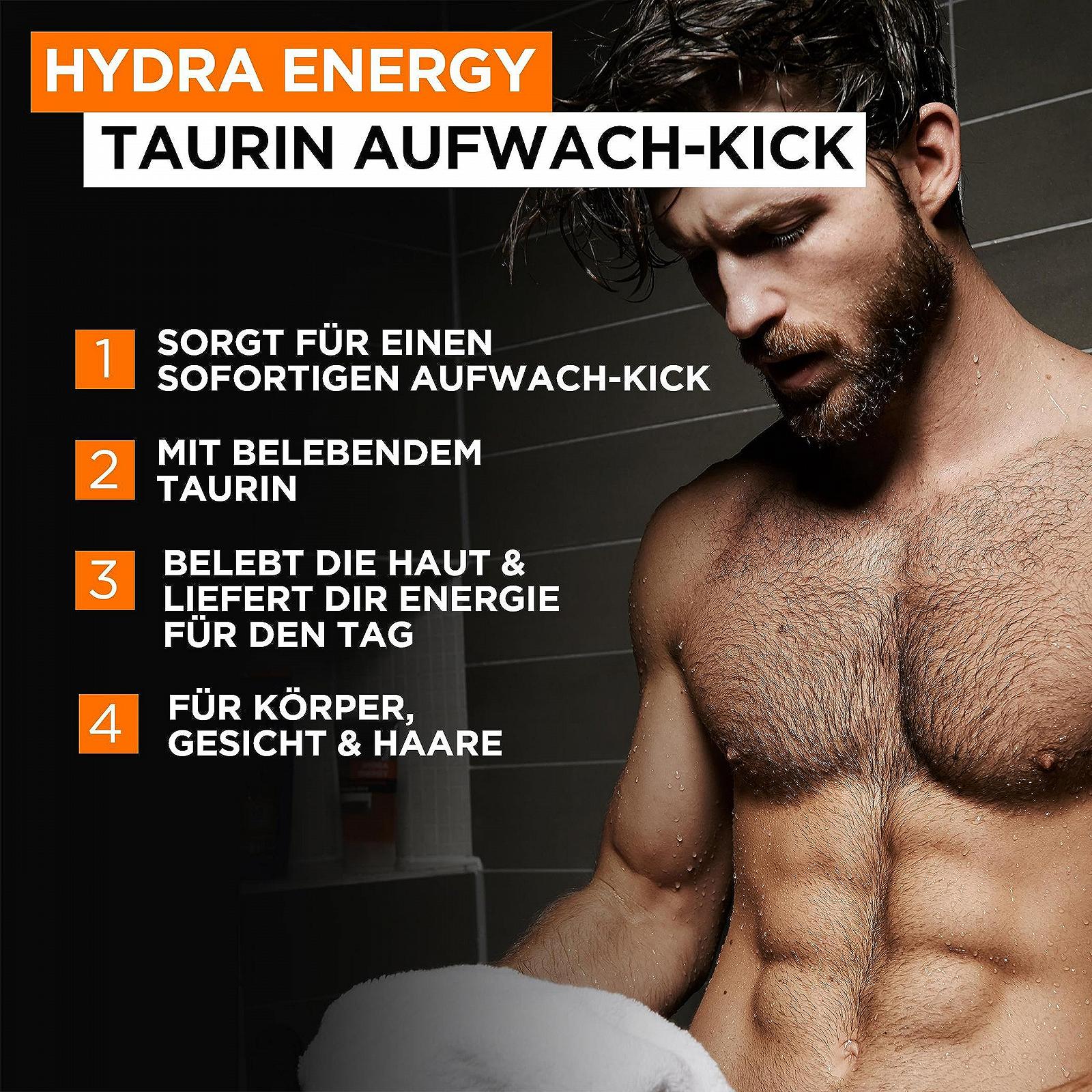 Гель для душу L'Oréal Paris Men Expert Hydra Energy з таурином та м'ятою 2 x 300 мл, фото №3