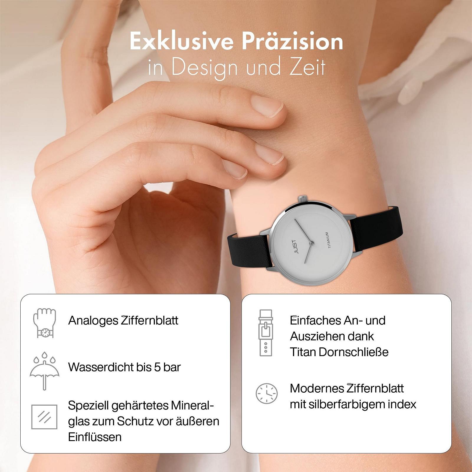 Женские часы Just Liena JU10187 Кожаный ремешок Титановый корпус Диаметр 36 мм Титановая застежка Аналоговый Кварц, фото №3 Женские часы Just Liena JU10187 Кожаный ремешок Титановый корпус Диаметр 36 мм Титановая застежка Аналоговый Кварц, фото №3