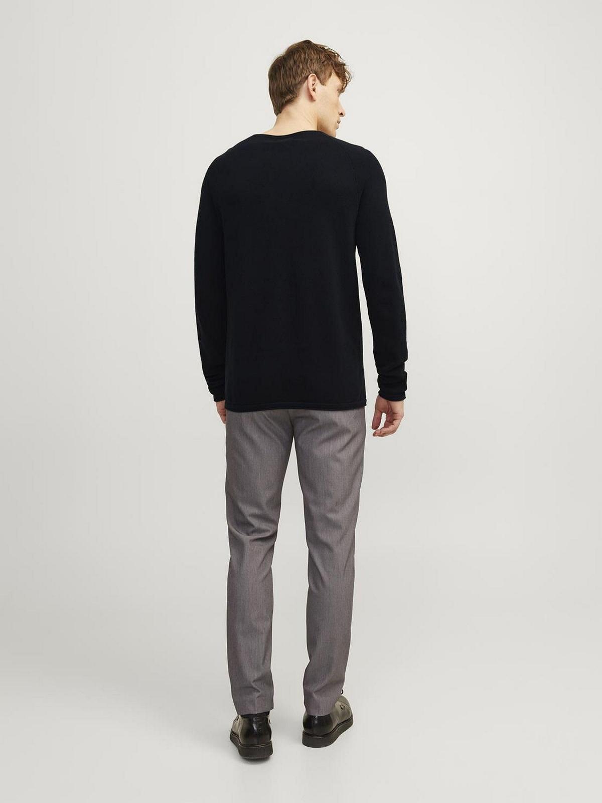 Джемпер JACK & JONES JJEHILL Чоловічий В'язаний З круглим вирізом Базовий З довгими рукавами Бавовняна сорочка, фото №5