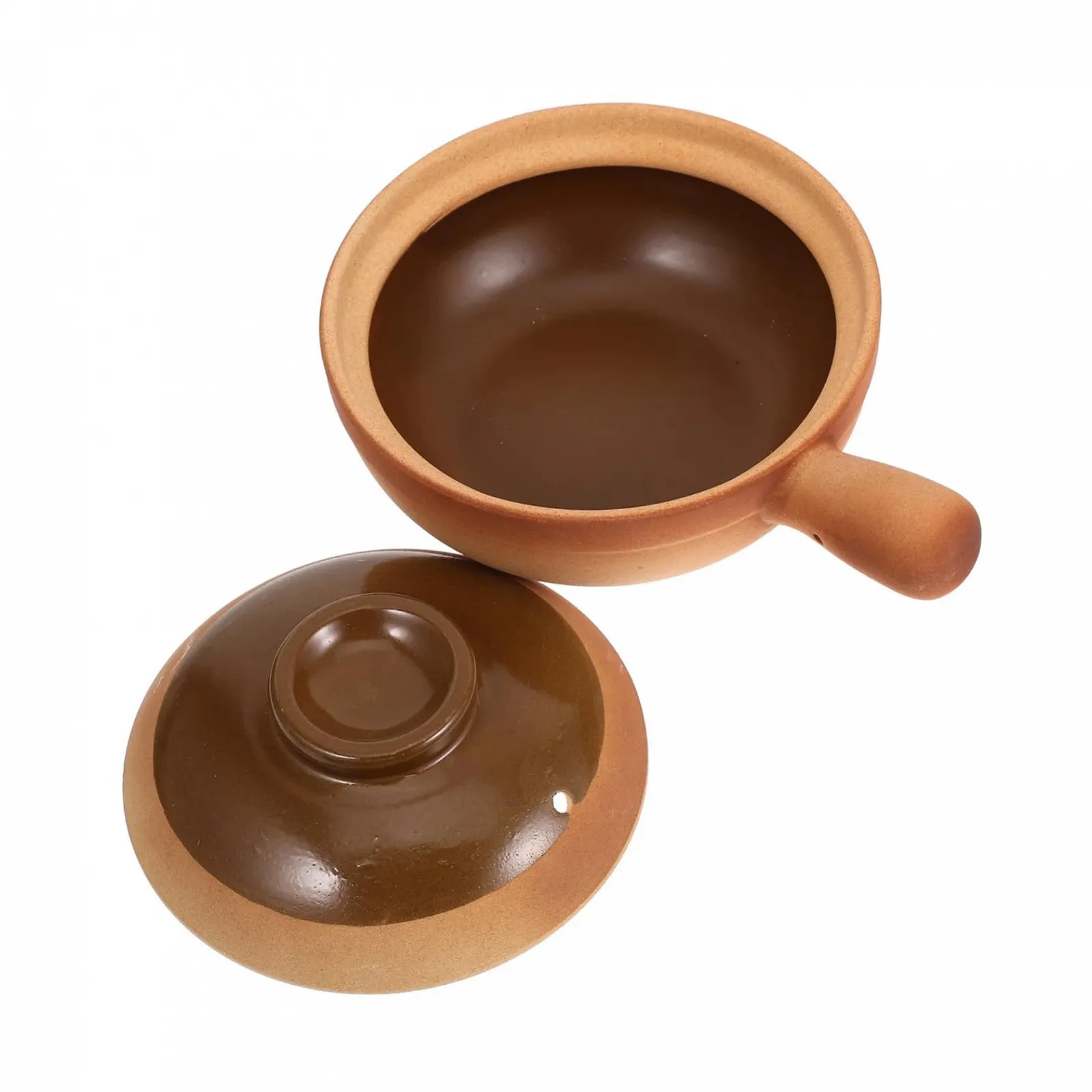 Горщик керамічний SOLUSTRE 850 мл з кришкою та бічною ручкою термостійкий для рису та каш, фото №1