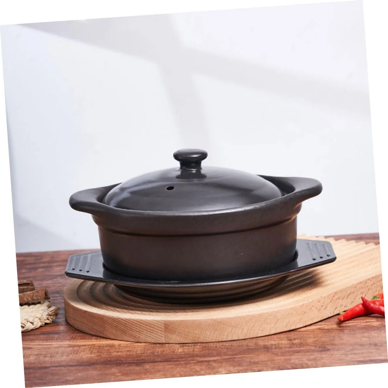 Керамічна каструля з кришкою Багатофункціональна Жаростійка, фото №7