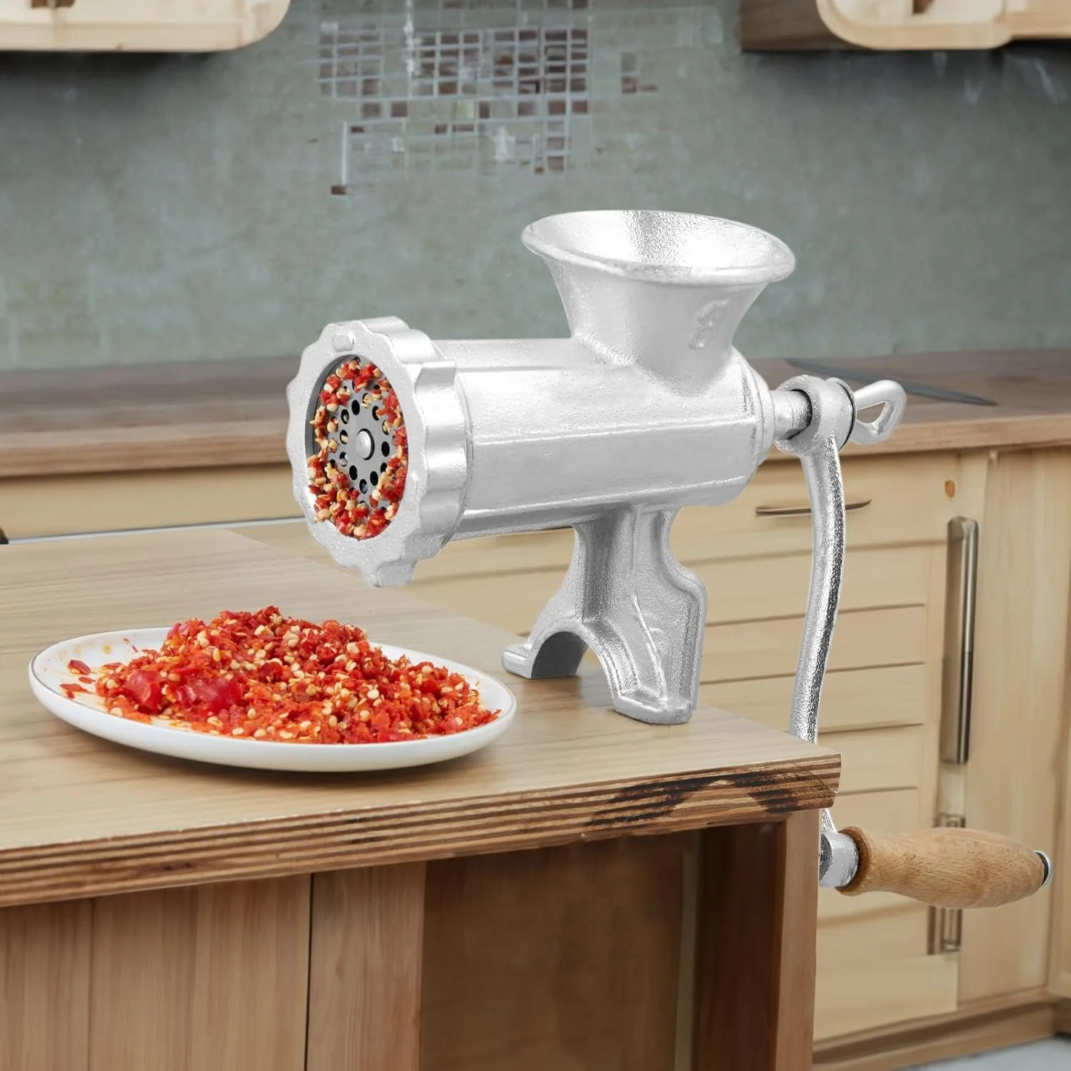 Ручна м'ясорубка VEVOR S#8 Срібляста, фото №6