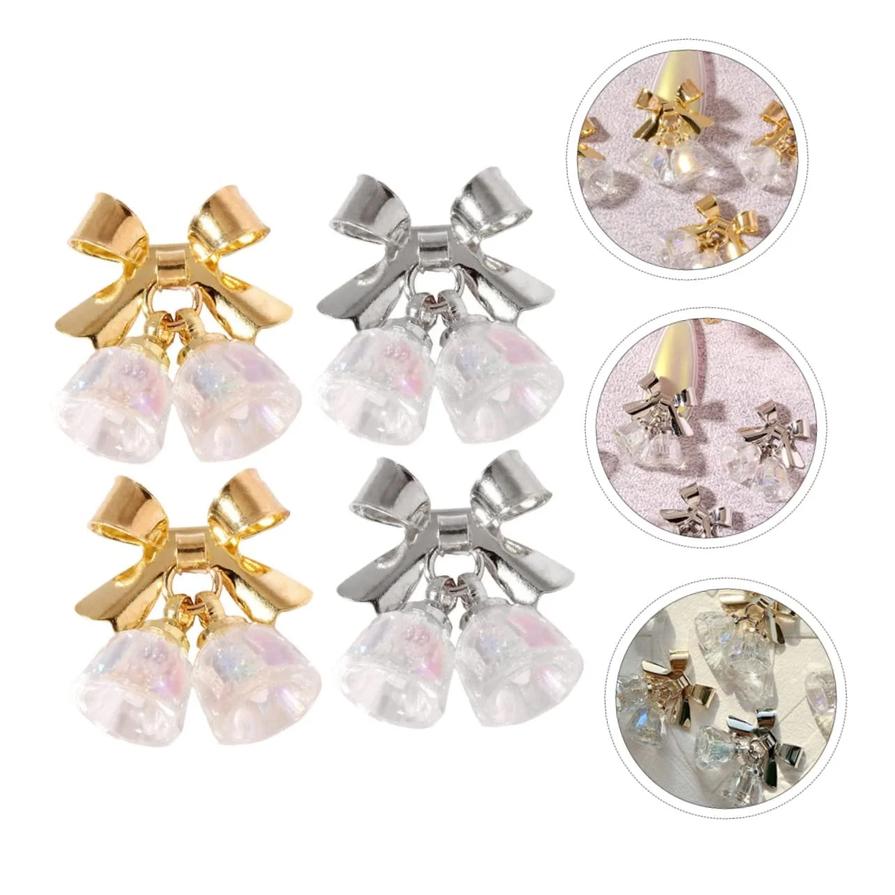 Наклейки для ногтей Beavorty Рождественские 4 шт Колокольчики, фото №6