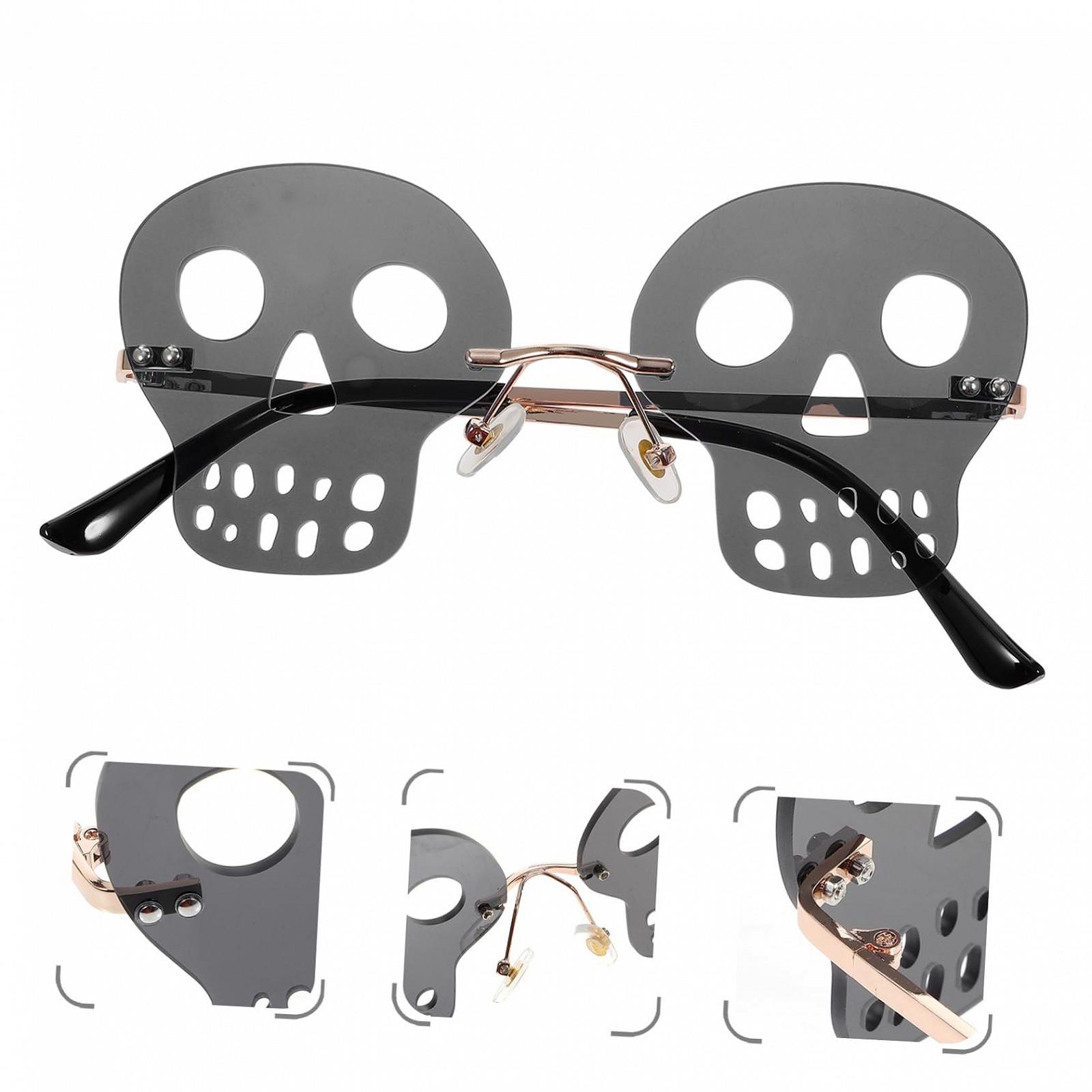 Солнцезащитные очки Без оправы PACKOVE Круглая оправа Ретро стиль 90-х, серый, фото №5