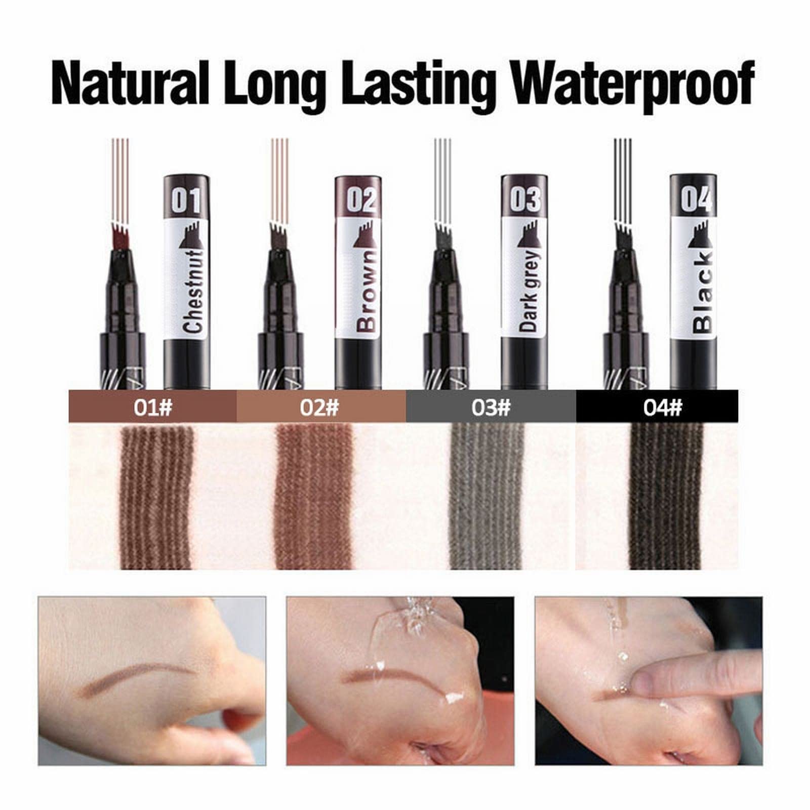 Олівець для брів Wasser з чотирьохзубчастим наконечником водостійкий, фото №4 Олівець для брів Wasser з чотирьохзубчастим наконечником водостійкий, фото №4