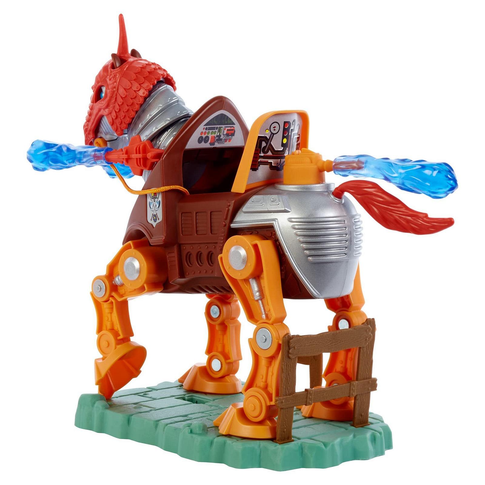 Фигурка Masters of the Universe Origins Stridor с роботом-лошадью, пусковой установкой и 3 плазменными бластерами, с подставкой, 18 см, фото №5