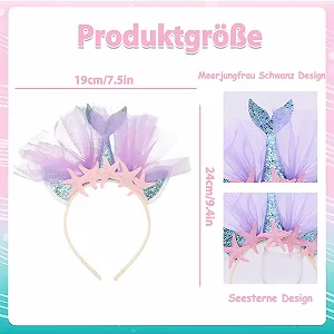 Обруч для волос Русалка с блестками для дней рождений synthetic.ua - Фото 1