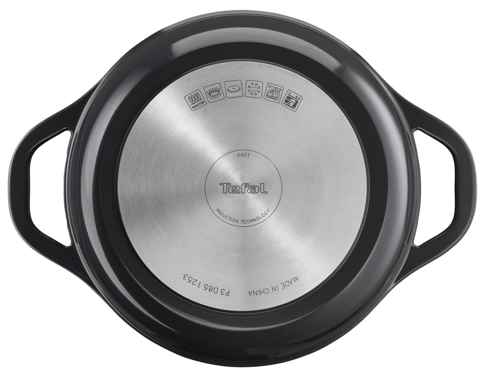 Гусятниця для випікання Tefal Air E2554604 кругла антипригарна індукційна лита алюмінієва з кришкою Сіра, фото №11