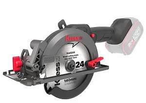 Аккумуляторная циркулярная пила Kress KUE11.9 / 20V 2 х 4Ah / 6900 об/мин / 140 мм / Бесщеточная / Черная synthetic.ua - Фото 1