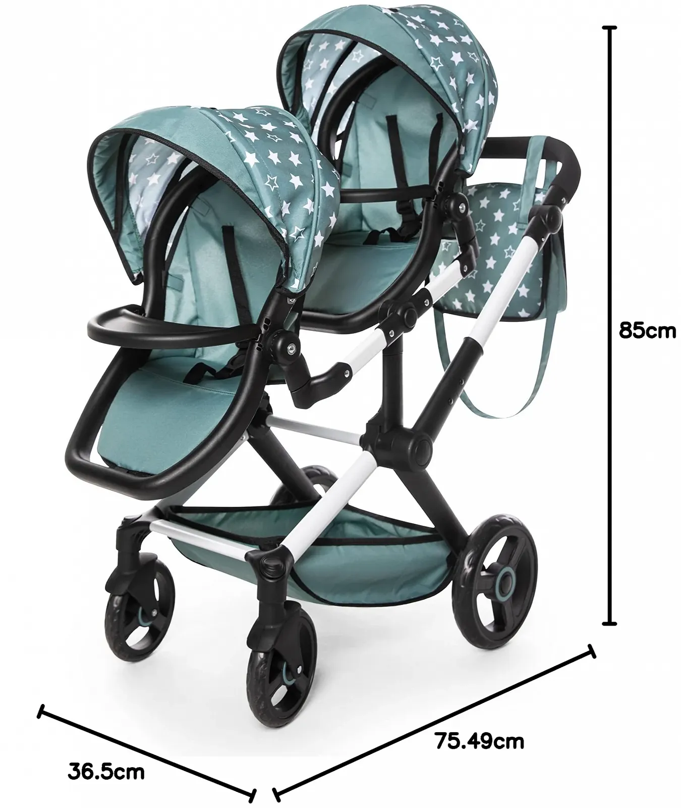 Коляска Bayer Design Twin XEO 26758AA / з сумкою та козирком / регульоване / Зелений, фото №7 Коляска Bayer Design Twin XEO 26758AA / з сумкою та козирком / регульоване / Зелений, фото №7