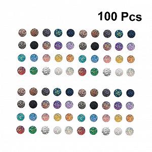 Стрази Круглі FOYTOKI Смола, набір 100 штук, випадкові кольори synthetic.ua - Фото 1