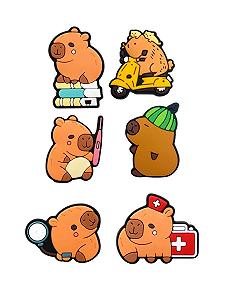 Джибітси Капібара capybara Jibbitz 6 шт аксесуари Крокс прикраса Dz_158_6 - Фото 1