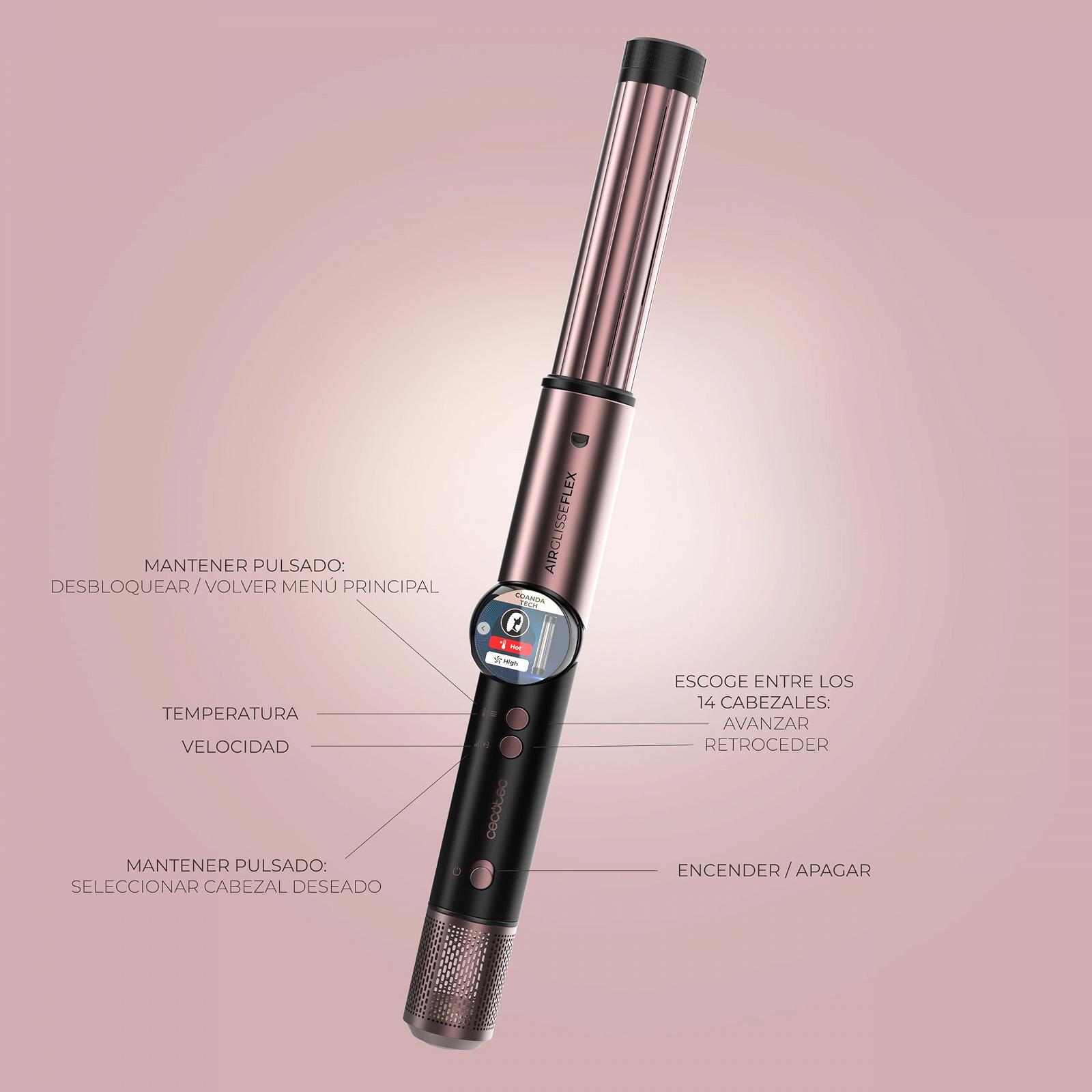 Фен-щітка Cecotec AirGlisse 8in1 Flex 1400 Вт 110,000 об/хв Кераміка-кератин CoandaTech Чорний, фото №2 Фен-щітка Cecotec AirGlisse 8in1 Flex 1400 Вт 110,000 об/хв Кераміка-кератин CoandaTech Чорний, фото №2