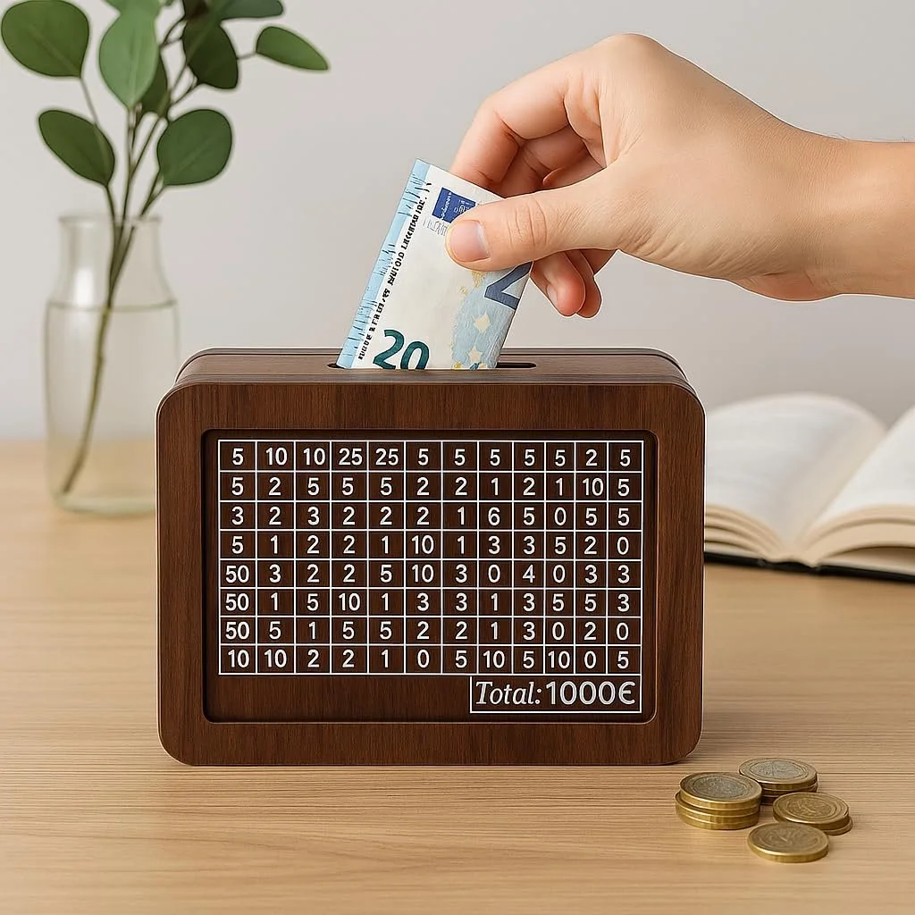 Скарбничка Savings Challenge €1000 Прозора передня панель Luxury Design, фото №5