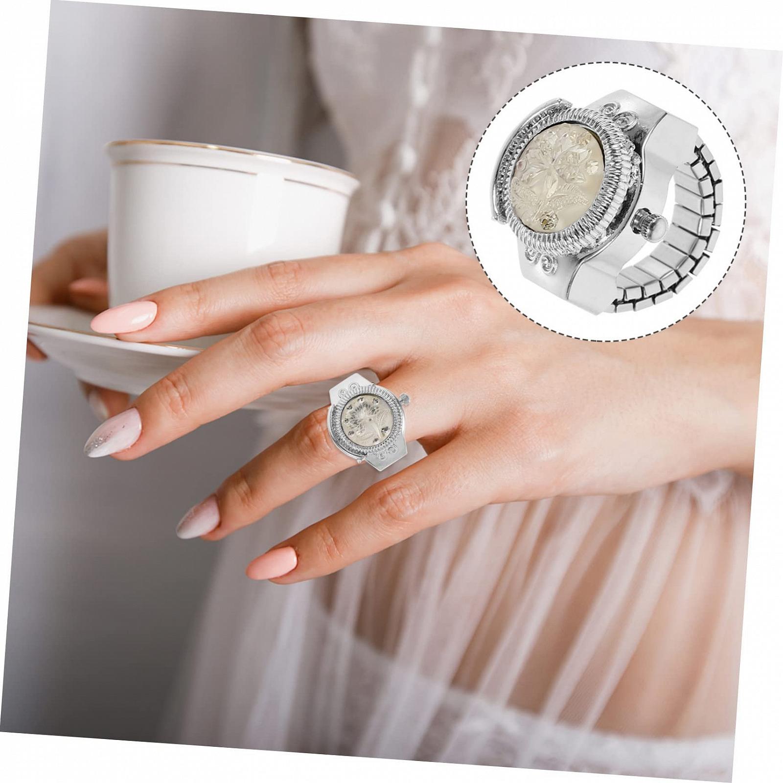 Кільце-годинник OATIPHO для жінок, білий, фото №5