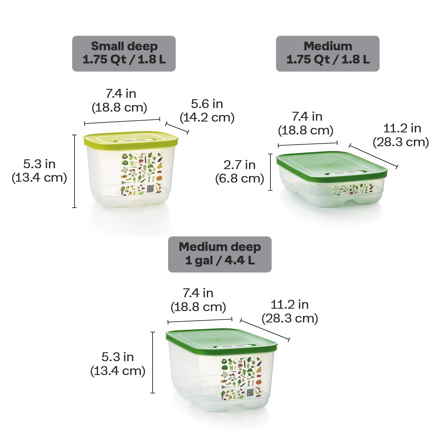 Набір контейнерів для зберігання їжі Tupperware Fridgesmart 4 шт Без BPA Прозорий, фото №3