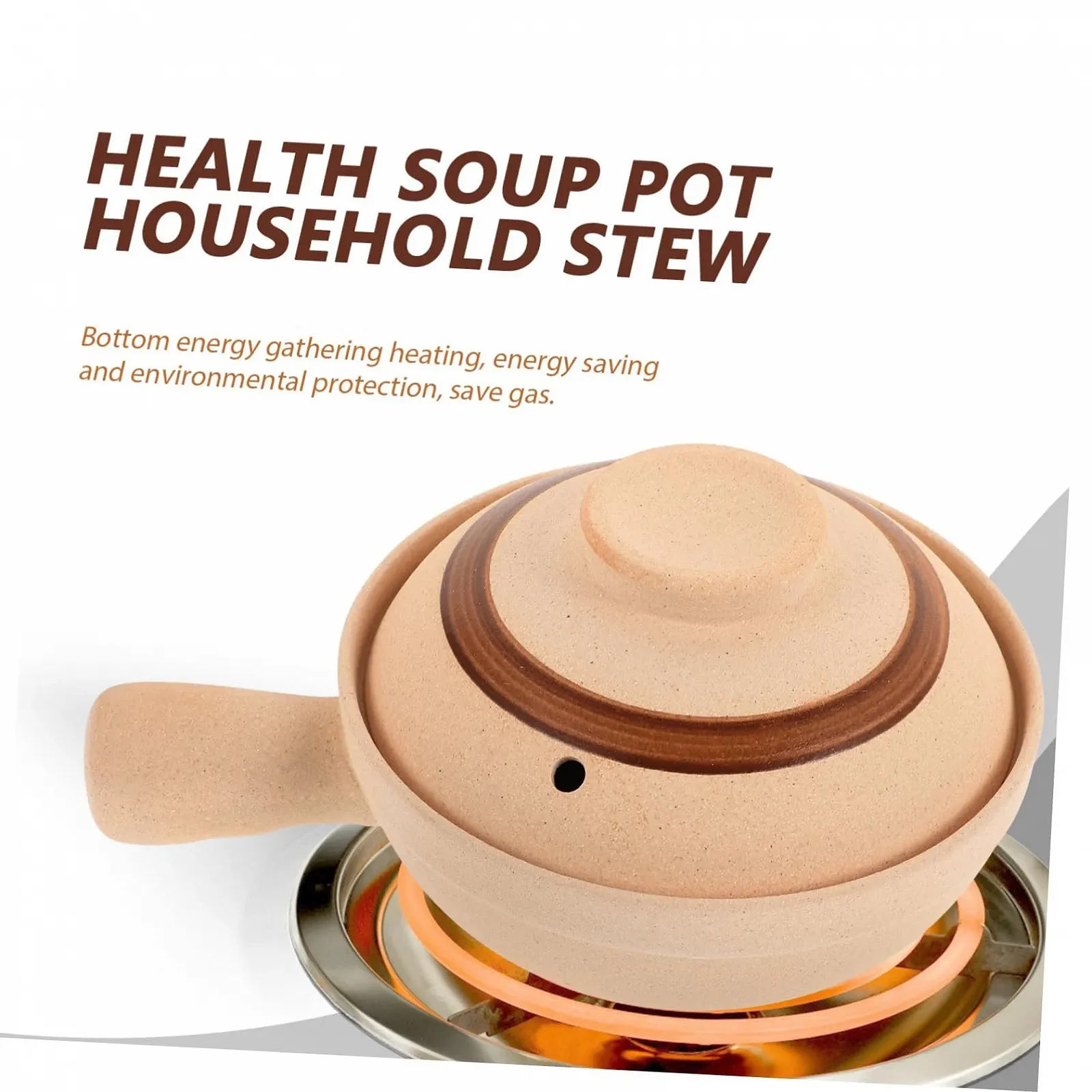 Кастрюля для супа керамическая с крышкой одна ручка для духовки для 1 человека керамика, фото №7