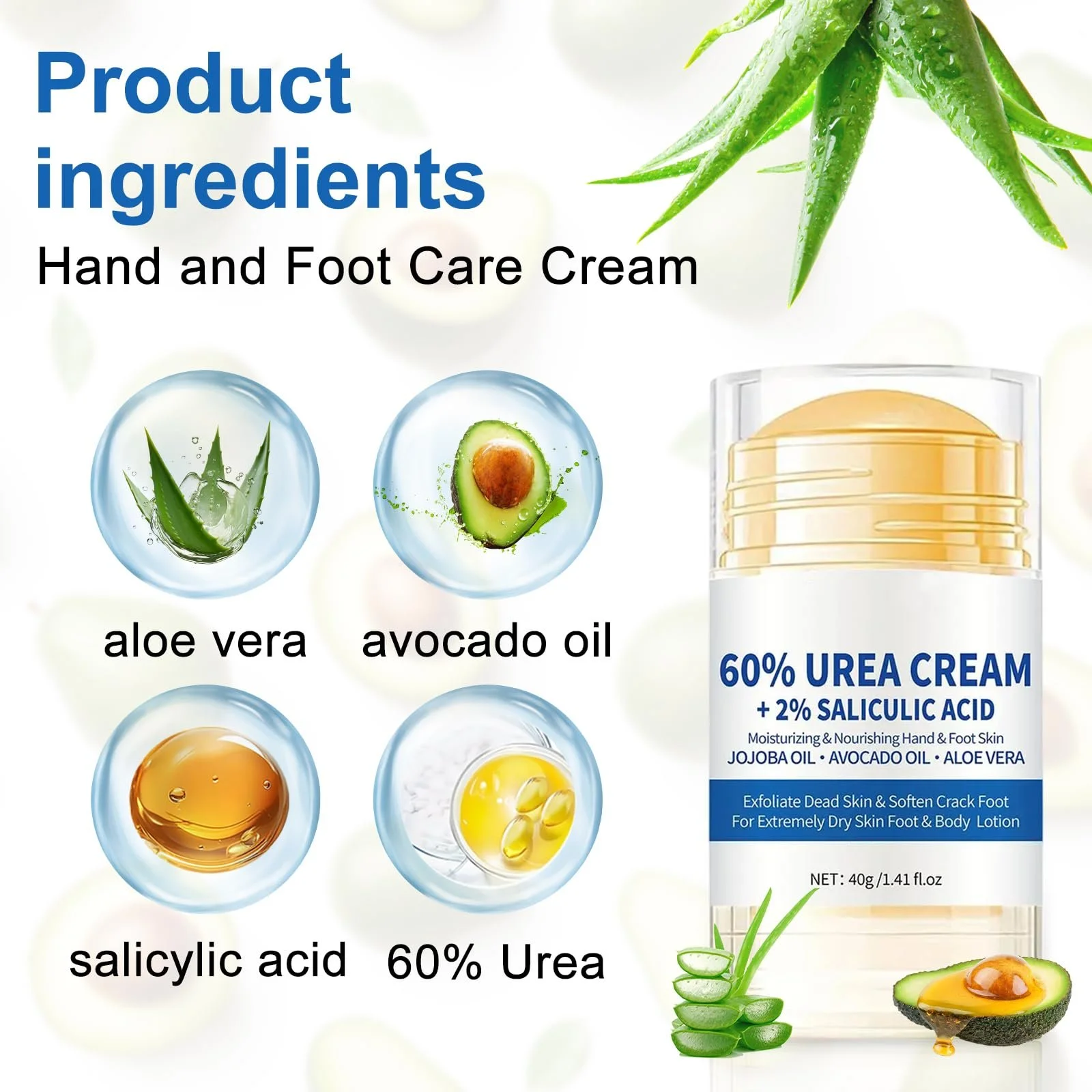 Крем для ног увлажняющий с мочевиной 60% и салициловой кислотой 2% против трещин (упаковка из 2 шт.), фото №3