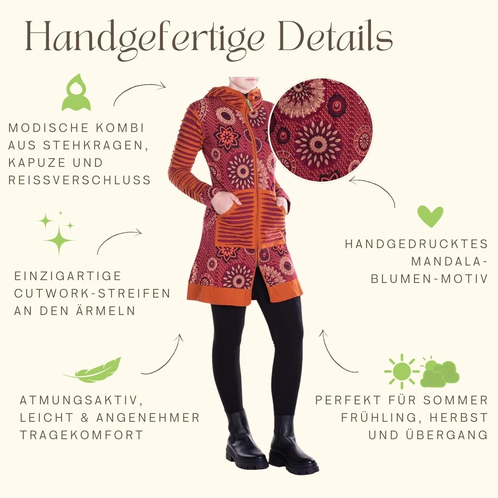 Пальто Vishes Женское с капюшоном Хлопок, фото №3 Пальто Vishes Женское с капюшоном Хлопок, фото №3