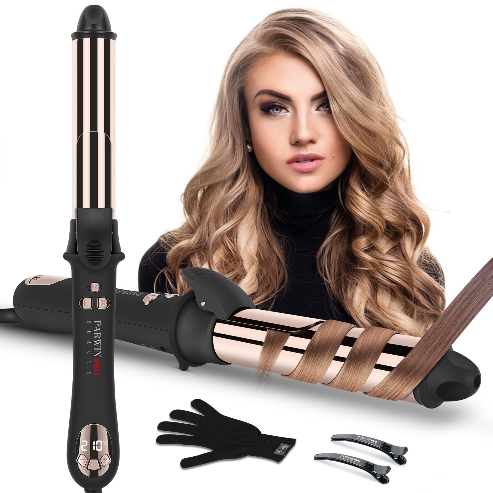 Автоматическая плойка для волос PARWIN PRO BEAUTY 32 мм титановая LCD 120-210°C 110-240 В, фото №1 Автоматическая плойка для волос PARWIN PRO BEAUTY 32 мм титановая LCD 120-210°C 110-240 В, фото №1