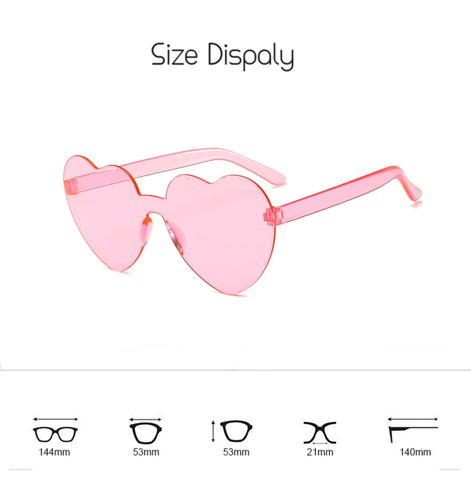 Сонцезахисні окуляри Без оправи Серце ESALIA Лінзи Кольорові Форма серця Для Жінок, фото №4