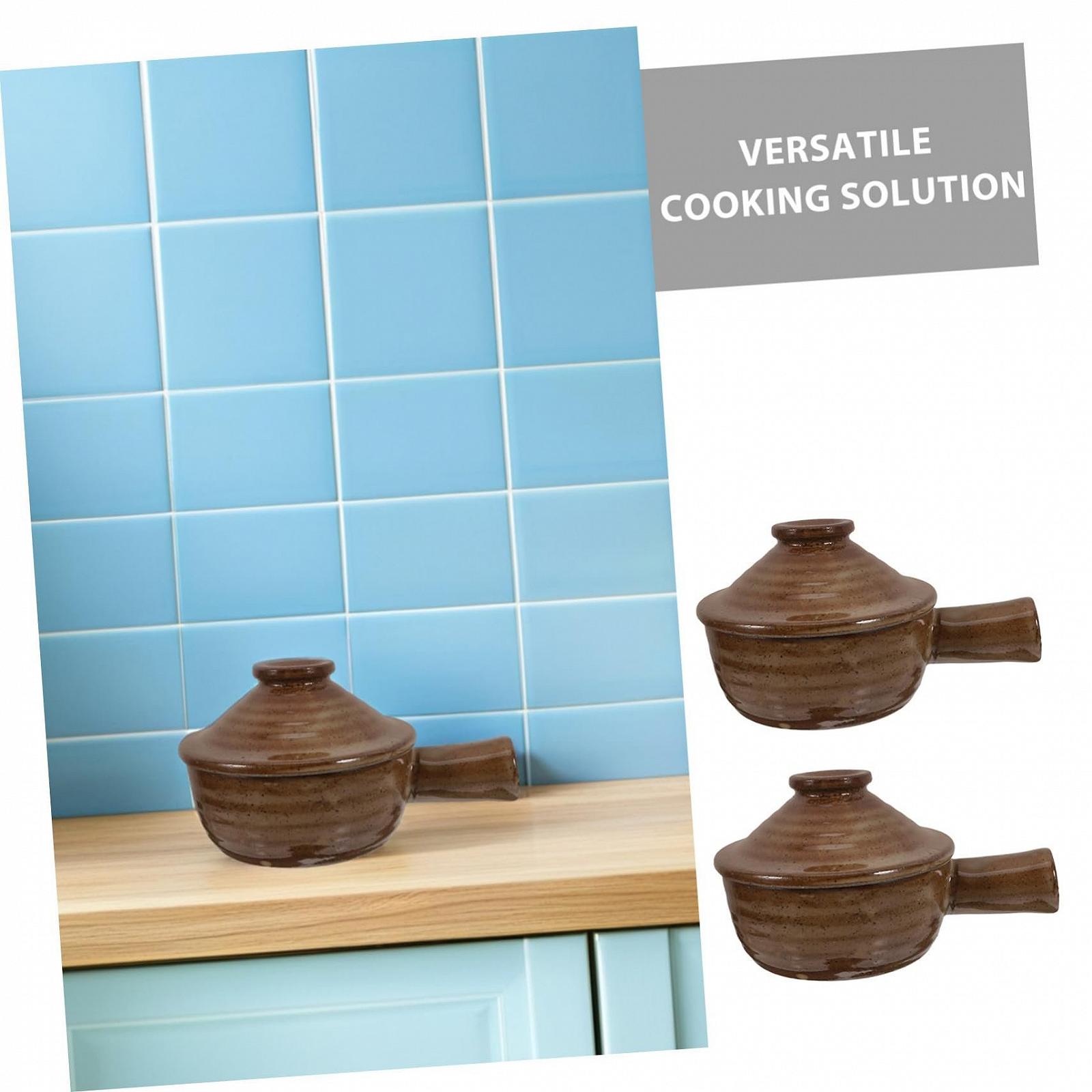 Міні Ківш TOPBATHY Набір з 2 шт керамічний для мікрохвильової печі з кришкою, фото №8