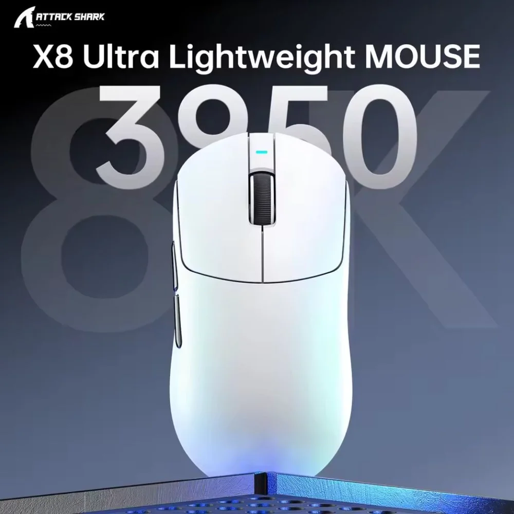 Миша Attack Shark X8 Ultra PAW3950Max 42000DPI 750IPS 60G 8000Hz White, фото №6 Миша Attack Shark X8 Ultra PAW3950Max 42000DPI 750IPS 60G 8000Hz White, фото №6