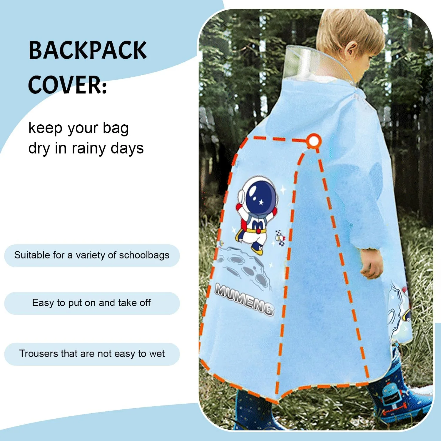 Дитяче пончо-дощовик Freiesoldaten водонепроникне багаторазове легке з чохлом для шкільної сумки, фото №4 Дитяче пончо-дощовик Freiesoldaten водонепроникне багаторазове легке з чохлом для шкільної сумки, фото №4