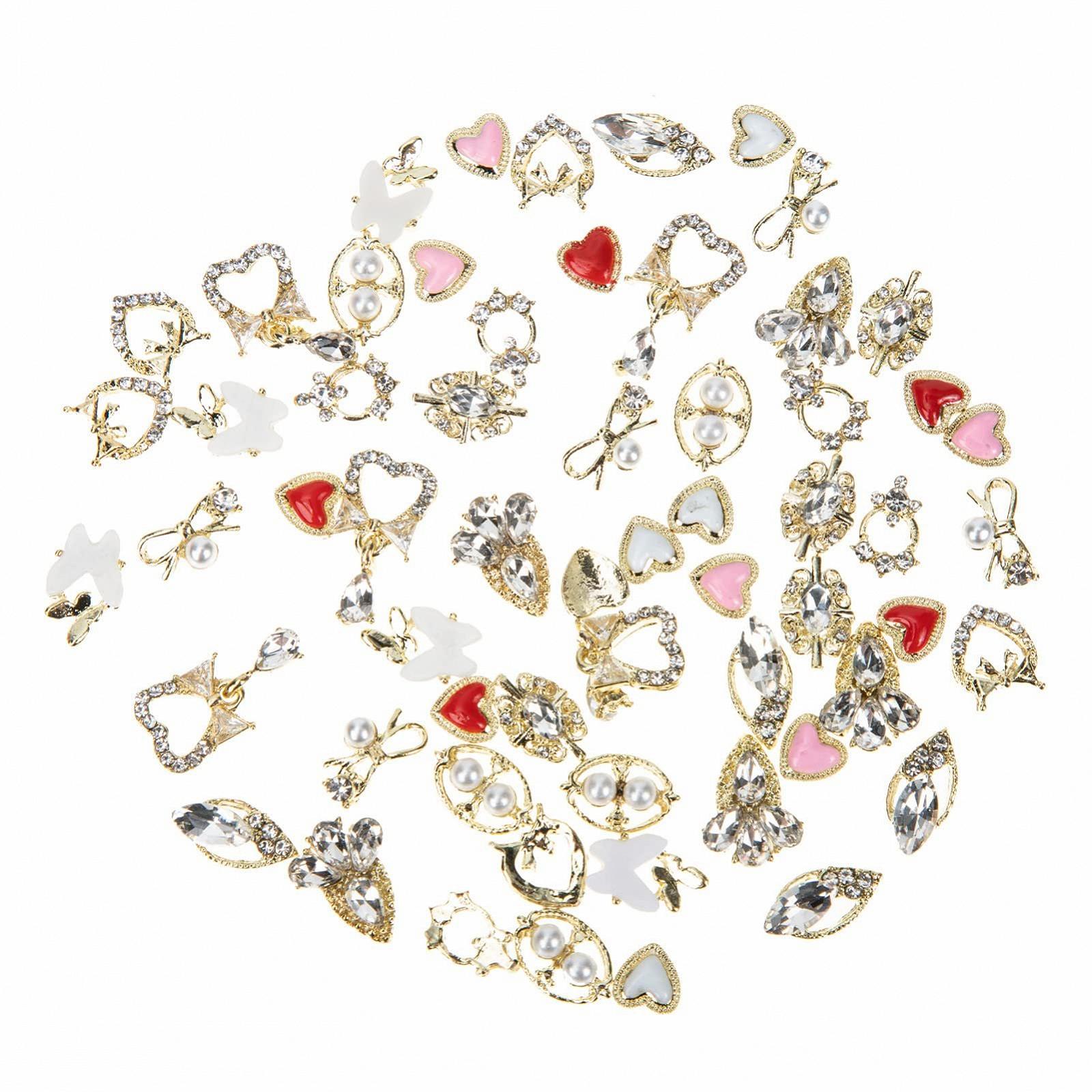 Стрази для нігтів Прикраса для нігтів Серце зі сплаву SOLUSTRE 60 штук, фото №1