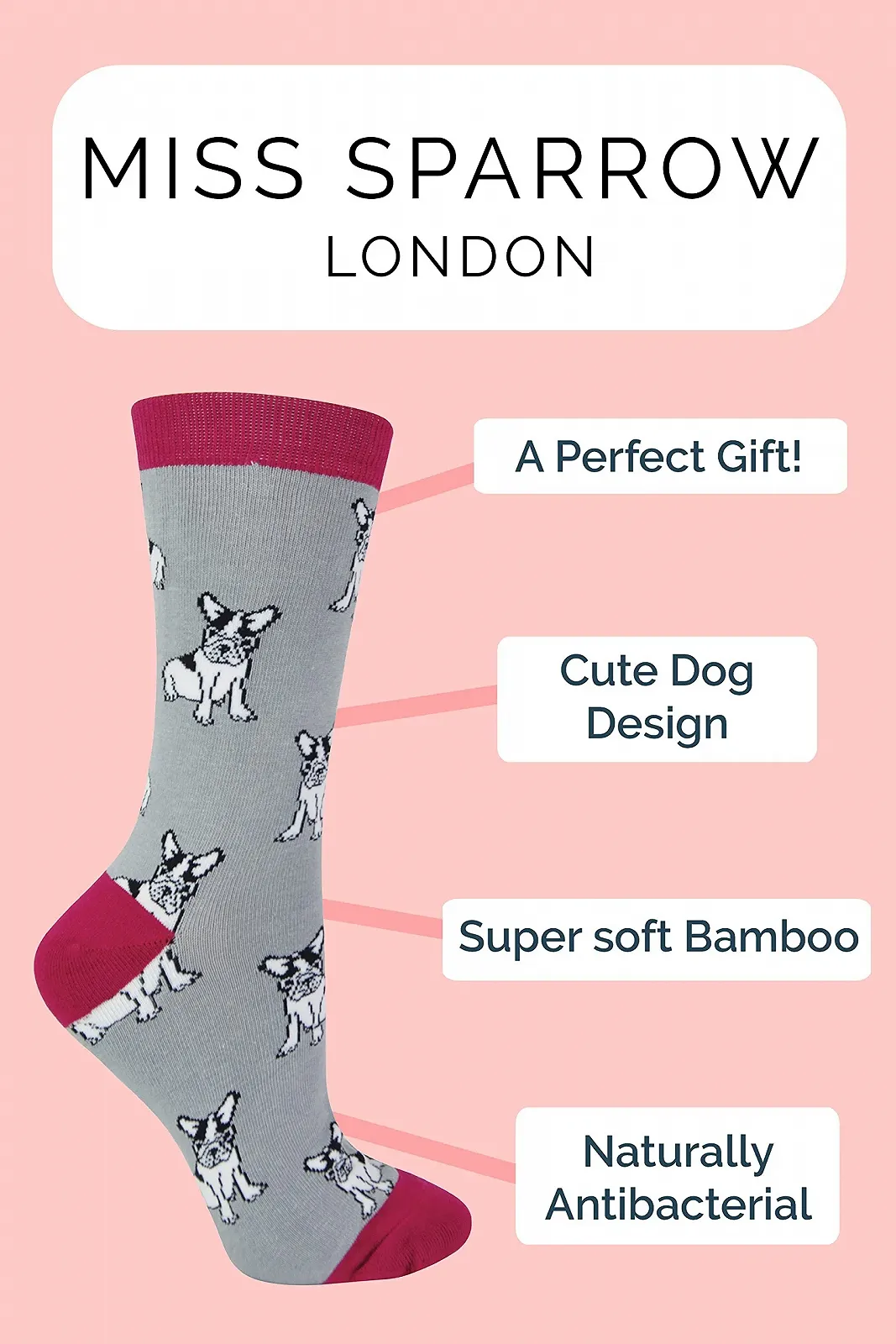 Шкарпетки Miss Sparrow з малюнком собаки, фото №5