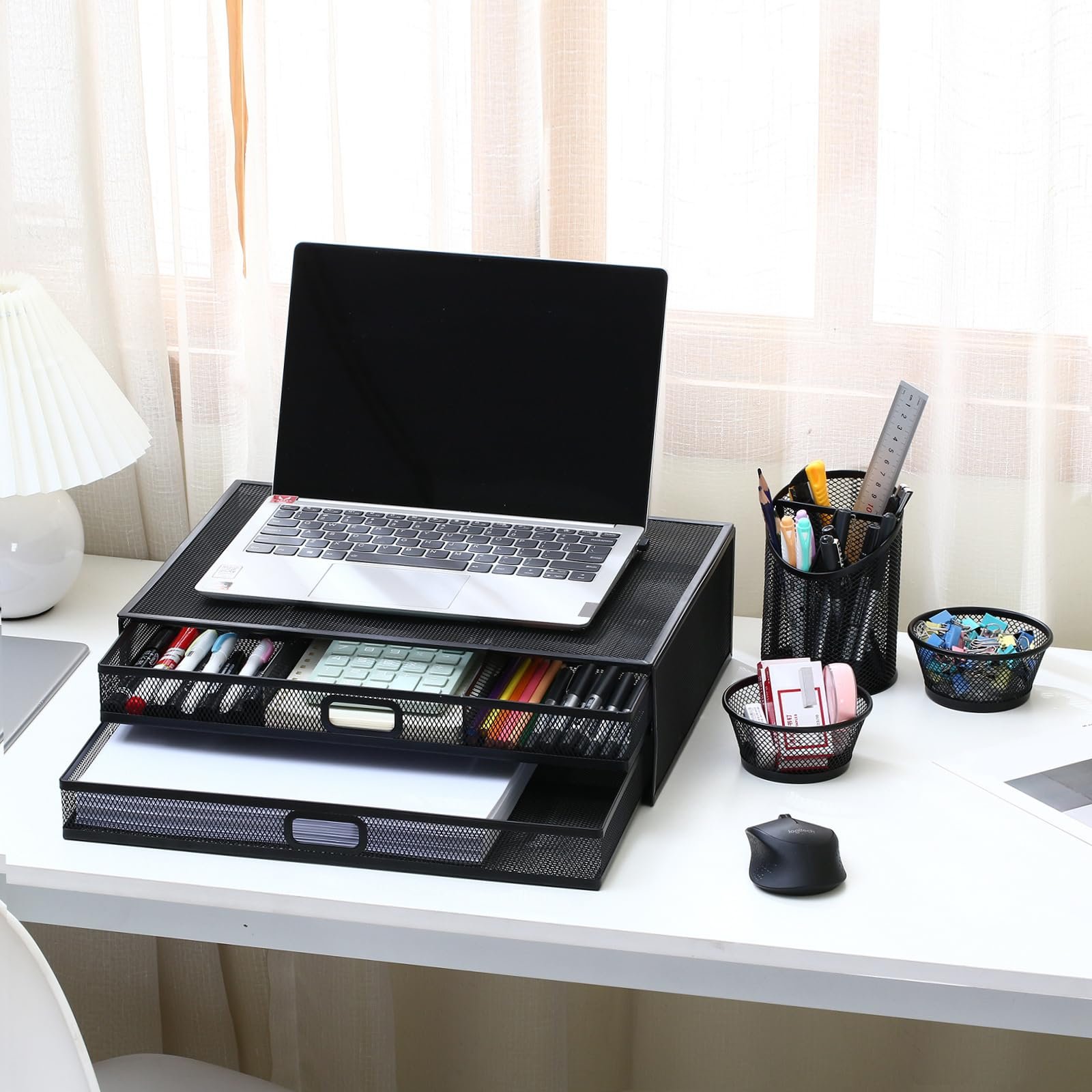 Підставка для монітора з вбудованими шухлядами для зберігання, настільні органайзери, фото №4