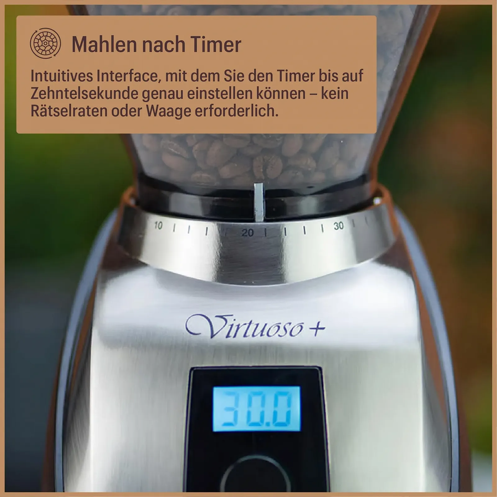 Кофемолка Baratza Virtuoso+ 230V электрическая коническая с таймером и подсветкой Черный, фото №5