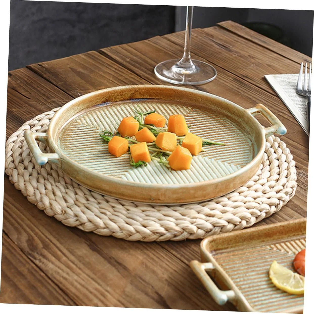 Форма для запекания Ретро Керамическая квадратная с двойной ручкой 1 шт, фото №6