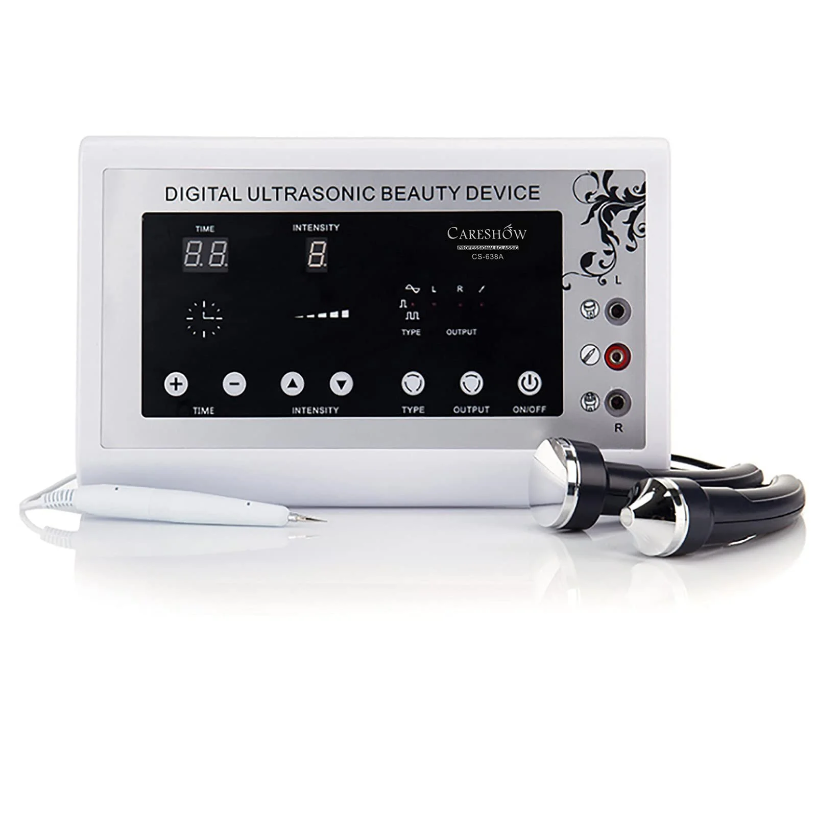 Ультразвуковий масажер для обличчя та тіла 1 насадка для очей 1 насадка для обличчя 1 ручка для видалення плям, фото №1