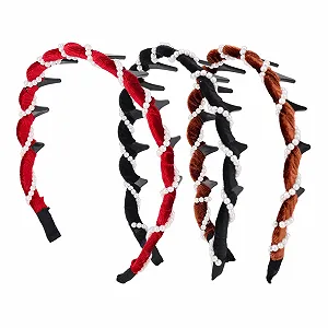 Вінтажний обруч для волосся з високими намистинами - Фото 1