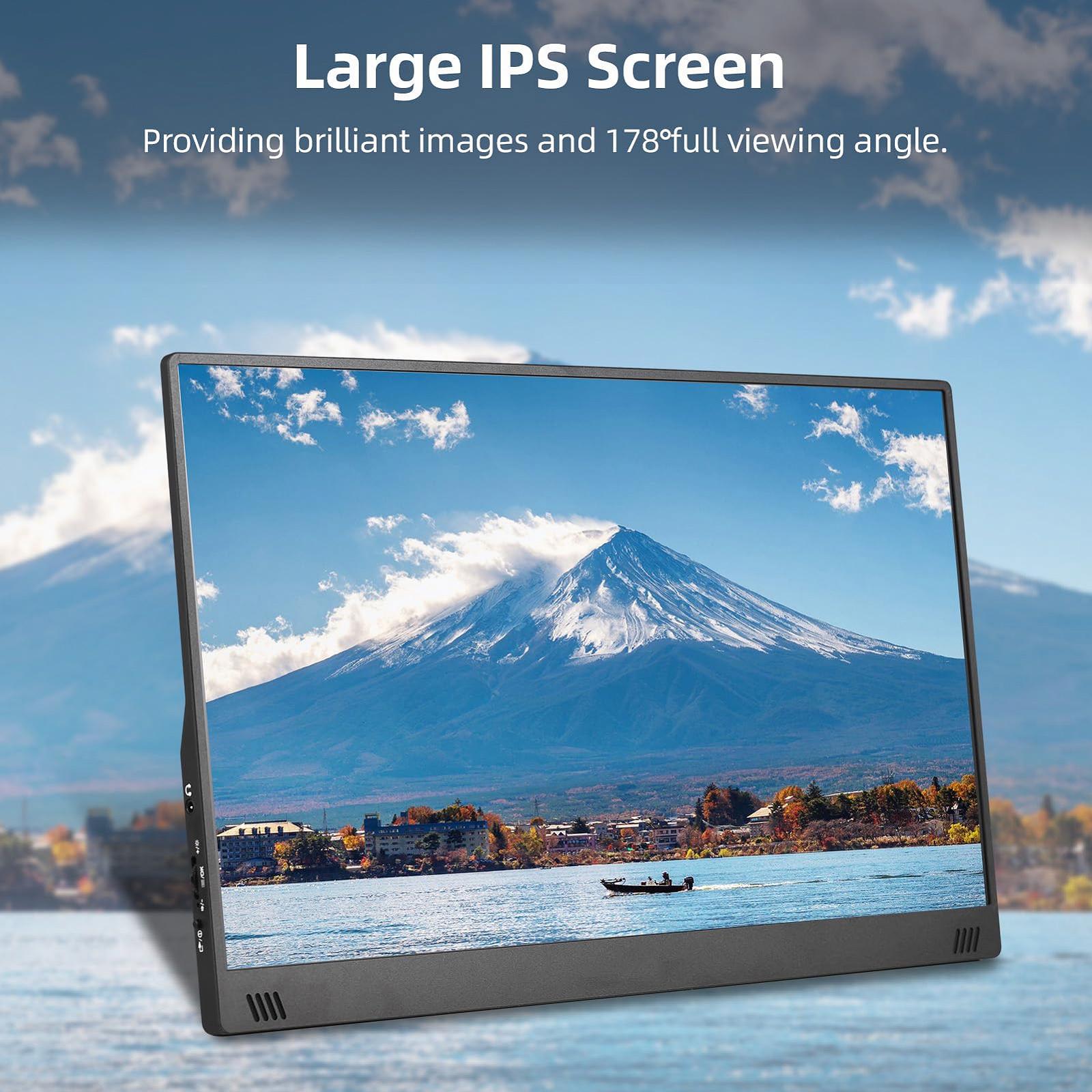 Портативный монитор SYNCO 15.6 дюймов 1080P IPS экран с встроенными динамиками и смарт-чехлом, фото №3