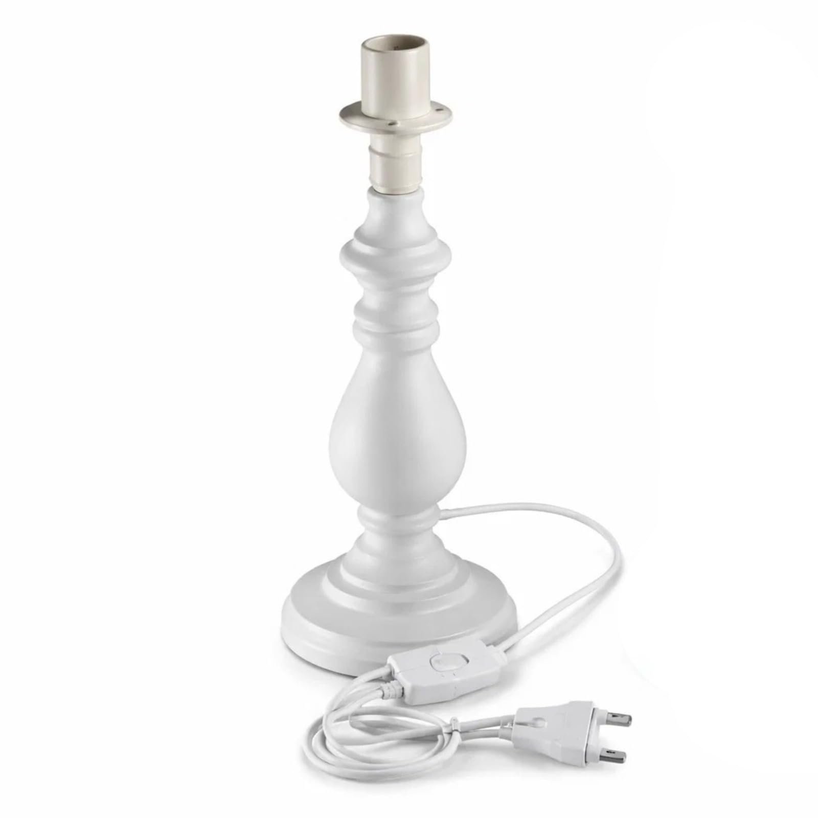 Настільна лампа (основа) DRULINE Кераміка / Дерево Біла E14 11 x 30 x 11 см 220-240 В 50 Гц макс. 40 Вт, фото №1