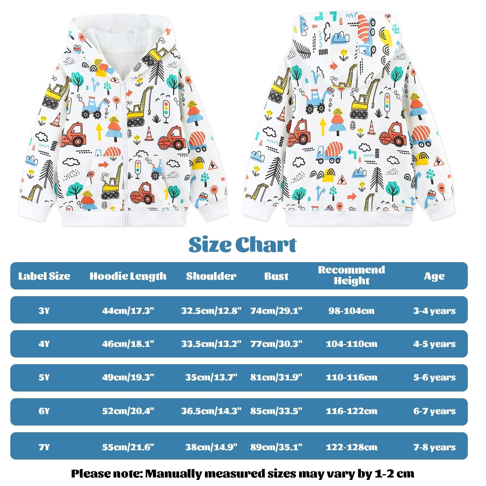 Толстовка з капюшоном Hoseay для хлопчиків і дівчаток, на блискавці, фото №6