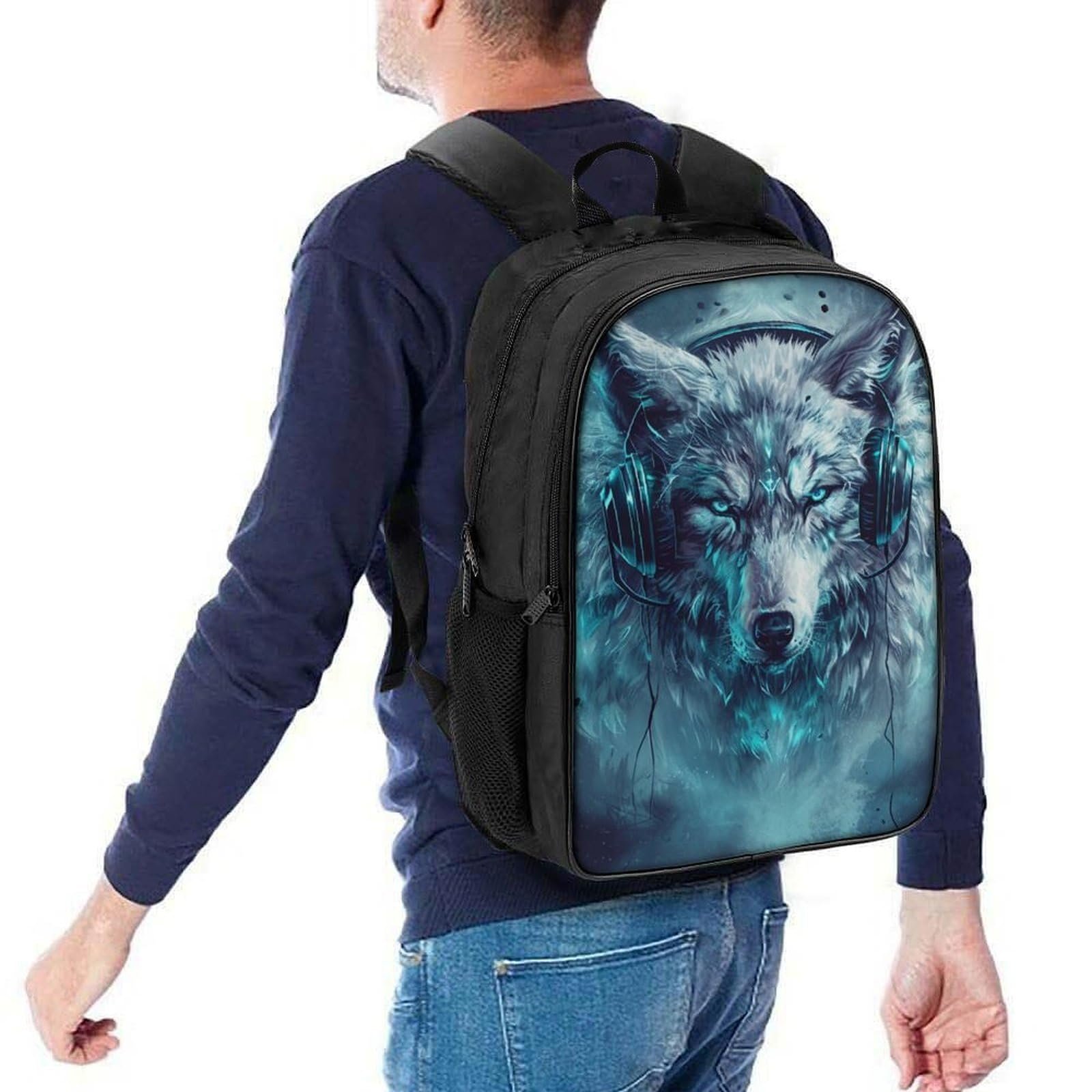 Рюкзак RSIUUODNF Wolf 3D, детский, большой, школьный, 40 x 28 x 16 см, Style-7, фото №5