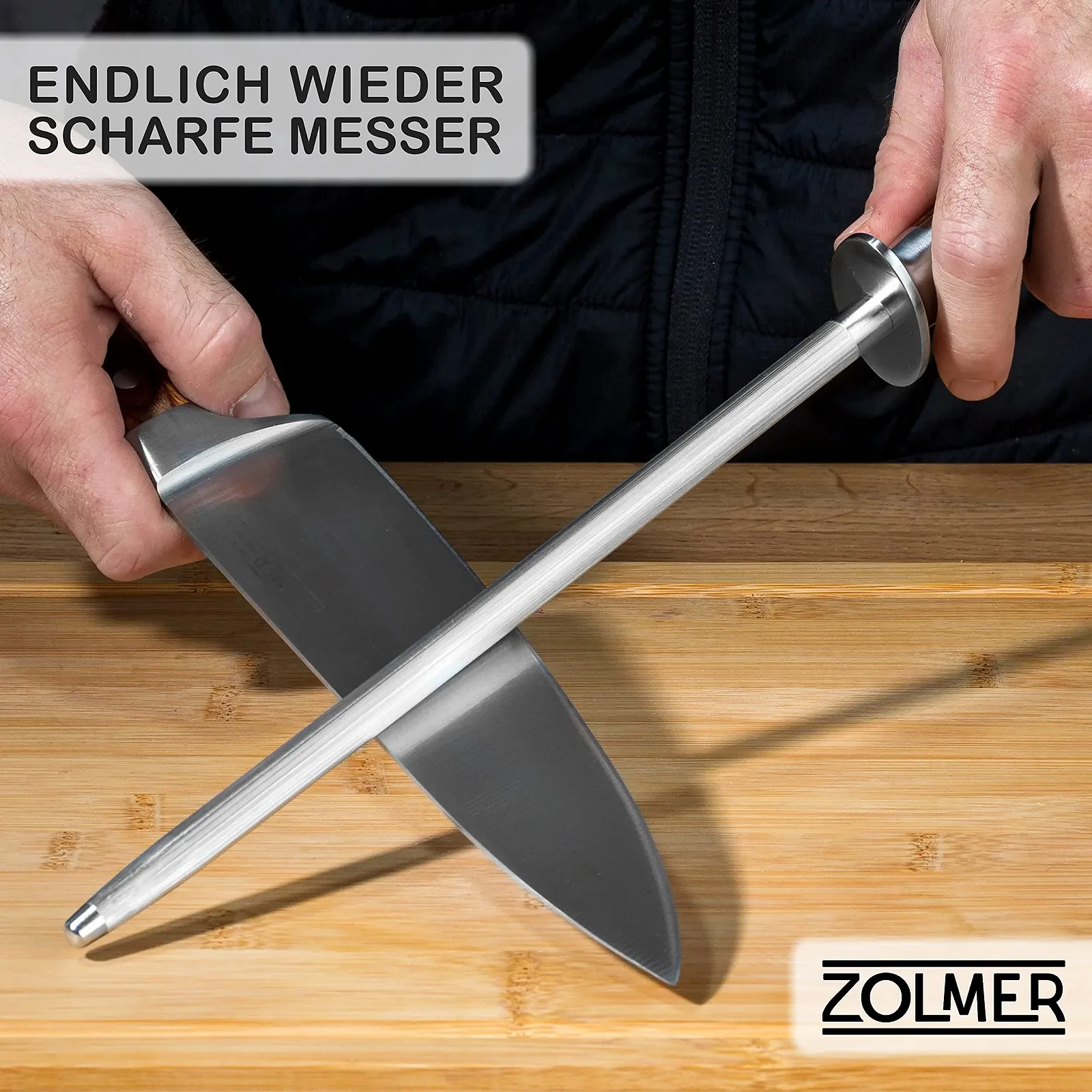 Мусат ZOLMER з нержавіючої сталі дерево пакка, фото №2